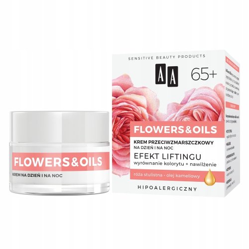 AA - FLOWERS & OILS 65+ - Krem przeciwzmarszczkowy na dzień i na noc - 50 ml
