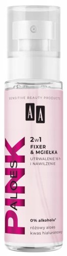 AA - PINK ALOES - Make-Up Spray - Utrwalająco-nawilżający spray do makijażu 2w1 - 100 ml