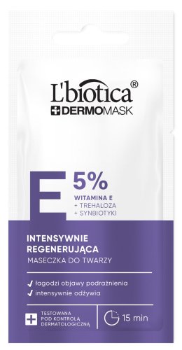 L'Biotica - DermoMask - Intensywnie regenerująca maseczka do twarzy z witaminą E - 8 ml