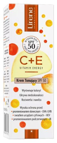 Lirene - C+E VITAMIN ENERGY - Krem tonujący SPF50 - 30 ml