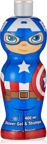 Air-Val - Marvel - Avengers - 2in1 Shower Gel & Shampoo - Żel pod prysznic i szampon dla dzieci - Kapitan Ameryka - 400 ml