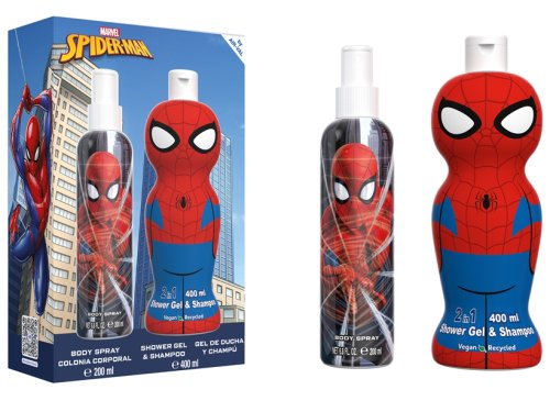 Air-Val - Marvel - Spider-Man - Zestaw prezentowy - Szampon i żel 2w1 400 ml + Mgiełka do ciała 200 ml 