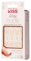 ​KISS - Salon Acrylic French - Nude Breathtaking - Artificial Nails + Tip Glue - 28 Pieces + 2 g - RS KAN01