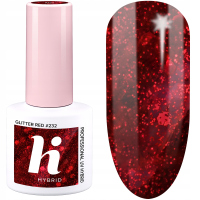Hi Hybrid - Sparkle - Professional UV Hybrid - Hybrid Nail Polish - 5 ml - #232 Glitter Red  - #232 Glitter Red 