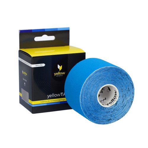 yellowSPORT - yellowTAPE - Kinesiotape - Taśma do kinesiotapingu - 5 cm x 5 m - Niebieska