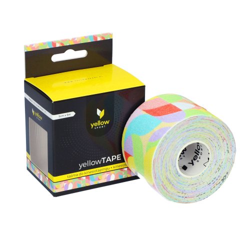yellowSPORT - yellowTAPE - Kinesiotape - Taśma do kinesiotapingu - 5 cm x 5 m - Pastelowy Abstrakt
