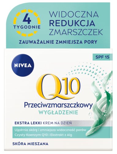 Nivea - Q10 - Anti-Wrinkle Smoothing - Extra Light Day Face Cream SPF15 - 50 ml