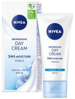 Nivea - 24H Moisturizing - Refreshing Face Day Cream SPF15 - Normal and Combination Skin - 50 ml 