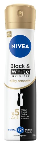 Nivea - Black & White Invisible - Silky Smooth - 72H Anti-Perspirant Spray for Women - 150 ml