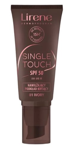 Lirene - Single Touch SPF50 - Nawilżający podkład kryjący - 30 ml - 01 Ivory 
