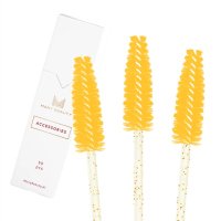 Many Beauty - Mascara Brush - Jednorazowe szczoteczki do rzęs - Złoty brokat - 50 szt