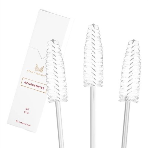 Many Beauty - Mascara Brush - Disposable Eyelash Brushes - White - 50 pcs