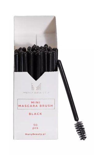Many Beauty - Mini Mascara Brush - Jednorazowe mini szczoteczki do rzęs - Czarne - 50 szt