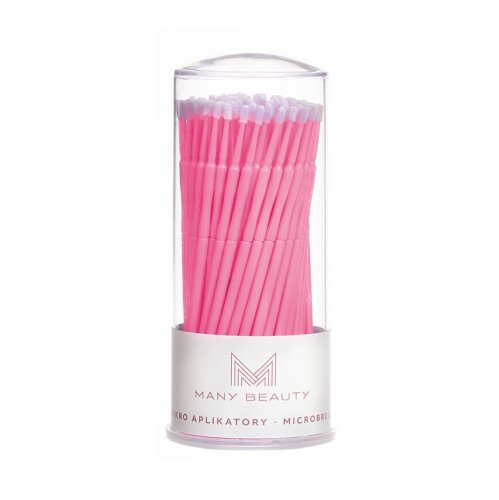 Many Beauty - Microbrush - Pink - Precision eyelash micro applicators - M 2 mm - Pink - 100 pcs.