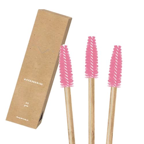 Many Beauty - Bamboo eyelash brushes - Pink - 25 pcs