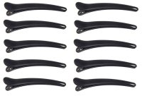 Many Beauty - Set of small hairdressing clips for hair selection - Black - 10 pcs 