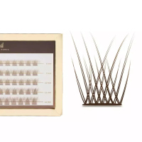 Many Beauty - Many Lashes - Mini Box - V-Lashes Intense - Chocolate - Jedwabne kępki rzęs - Brązowe - 60 szt - CC - CC
