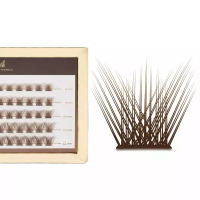 Many Beauty - Many Lashes - Mini Box - V-Lashes Obsession Chocolate - Jedwabne kępki rzęs - Brązowe - 60 szt - CC - CC