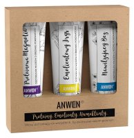 ANWEN - Proteins, Emollients, Humectants - Set of Medium Porosity Hair Conditioners - Moisturizing Elderberry, Emollient Iris, Protein Magnolia - 3x100 ml