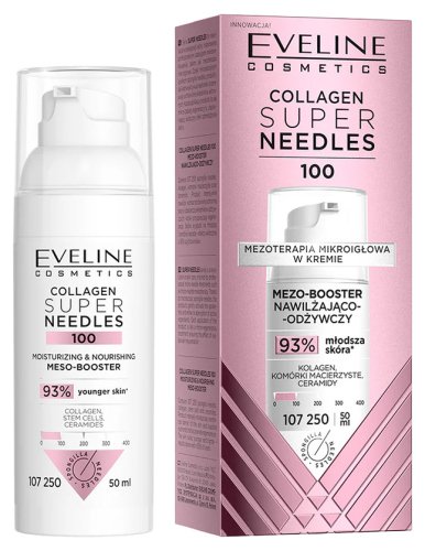 Eveline Cosmetics - Collagen Super Needles 100 - Mezo-booster nawilżająco-odżywczy - 50 ml