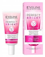 Eveline Cosmetics - Perfect Bright - Brightening Protective Matt Cream - Rozjaśniająco-ochronny krem matujący do twarzy - SPF50 - 30 ml
