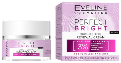 Eveline Cosmetics - Perfect Bright - Brightening Renewal Cream - Rozjaśniający krem regenerujący na noc - 3% Anti-Spot Complex - 50 ml
