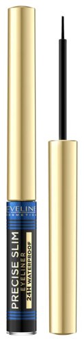 Eveline Cosmetics - Precise Slim - Eyeliner 24H Waterproof - Wodoodporny eyeliner w pędzelku - Black