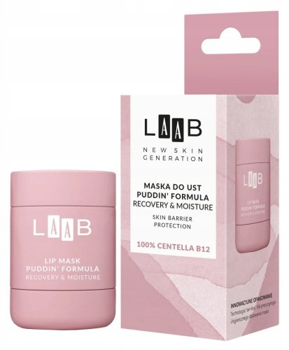 AA - LAAB - Puddin' Formula Recover & Moisture Skin Barrier Protection - Maska do ust - 100% Centella B12 - 15 g