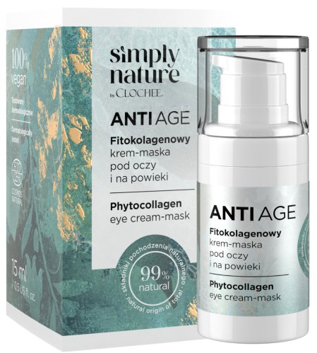 CLOCHEE - Simply Nature - Anti Age - Phytocollagen Eye Cream-Mask - Fitokolagenowy krem-maska pod oczy i na powieki - 15 ml