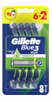 Gillette - Blue3 Plus Sensitive - Jednorazowe maszynki do golenia - 8 szt