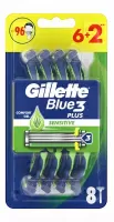 Gillette - Blue3 Plus Sensitive - Jednorazowe maszynki do golenia - 8 szt