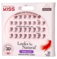KISS - Looks So Natural - Kępki sztucznych rzęs - Trio Lash 3D - 30 szt - KHLC02