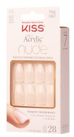 KISS - Salon Acrylic French - Nude - Sztuczne paznokcie w zestawie z klejem - 28 szt - Leilani - M - KAN07C