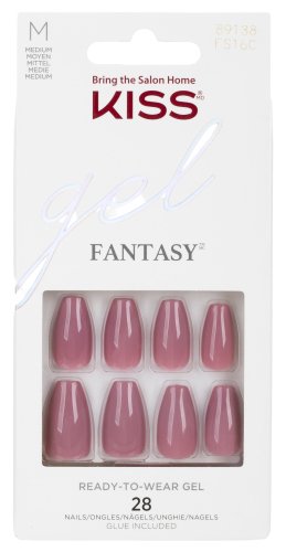 KISS - Gel Fantasy - Ready To Wear Gel - Sztuczne paznokcie w zestawie z klejem - 28 szt - M - Letter To Ur EX - 89138