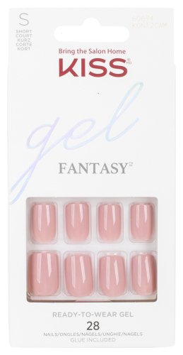 KISS - Gel Fantasy - Ready To Wear Gel - Sztuczne paznokcie w zestawie z klejem - 28 szt - S - Ribbons - 60674