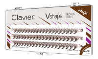Clavier - Vshape - Brown Series - Fishtail Eyelashes - Brązowe kępki rzęs - Mix