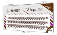 Clavier - Vshape - Brown Series - Fishtail Eyelashes - Brązowe kępki rzęs - Mix