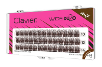 Clavier - WIDE DU2O - Brown - Brązowe kępki sztucznych rzęs o podwójnej objętości - 39 szt - Mix 