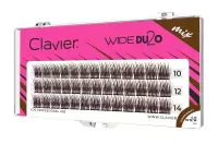 Clavier - WIDE DU2O - Brown - Brązowe kępki sztucznych rzęs o podwójnej objętości - 39 szt - Mix 