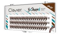 Clavier - BeShaped - Brown Series - Brązowe sztuczne rzęsy w kępkach typu B - Mix 