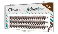 Clavier - BeShaped - Brown Series - Brązowe sztuczne rzęsy w kępkach typu B - Mix 
