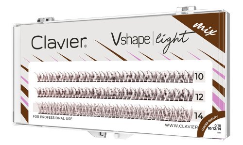 Clavier - Vshape - Light Brown - Brązowe kępki rzęs - Mix