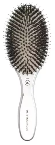 Olivia Garden Expert Care Oval Boar&Nylon Bristles Silver