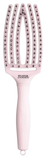 Olivia Garden - FingerBrush - Boar & Nylon - Szczotka do rozczesywania włosów - Pastel Pink - Medium 