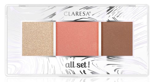 CLARESA - ALL SET! - FACE CONTOUR PALETTE - Paleta do konturowania twarzy - 02 All Warm! - 12 g