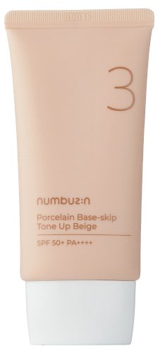 Numbuzin - No 3 Porcelain Base-skip Tone Up Beige SPF50+ PA++++ - Tonujący krem do twarzy 3w1 - 50 ml