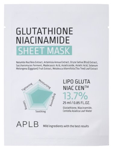 APLB - Glutathione Niacinamide - Sheet Mask - Rozjaśniająca maska w płachcie - 1 szt