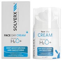 SOLVERX - Face Day Cream - Deep H2O+ - Głęboko nawilżający krem do twarzy - Skóra odwodniona - 50 ml