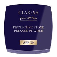 CLARESA - Care All Day - Protective Stone Pressed Powder - Prasowany, utrwalający puder do twarzy z filtrem SPF30 - 10 g