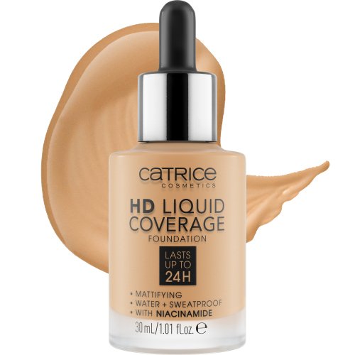 Catrice - HD LIQUID COVERAGE FOUNDATION - Wodoodporny podkład kryjący do twarzy - 30 ml - 035 - NATURAL BEIGE